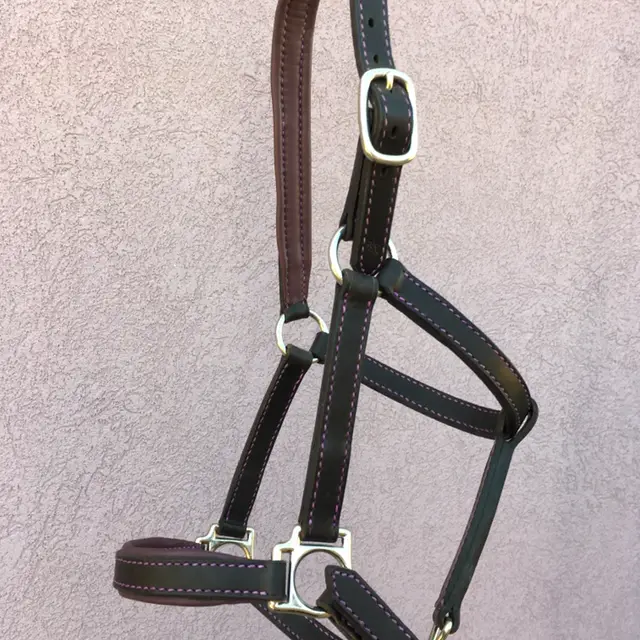 Black leather halter