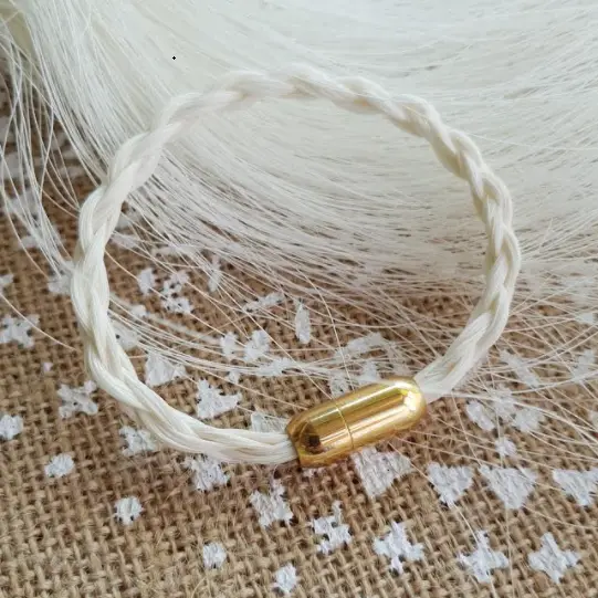 Bracelet en crin et acier "Pill"