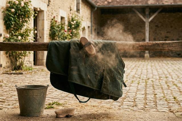 Entretenir la couverture de son cheval : lavage, séchage, réparation, rangement