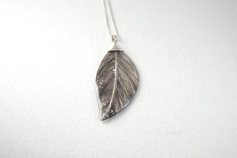 Horse hair feather necklace