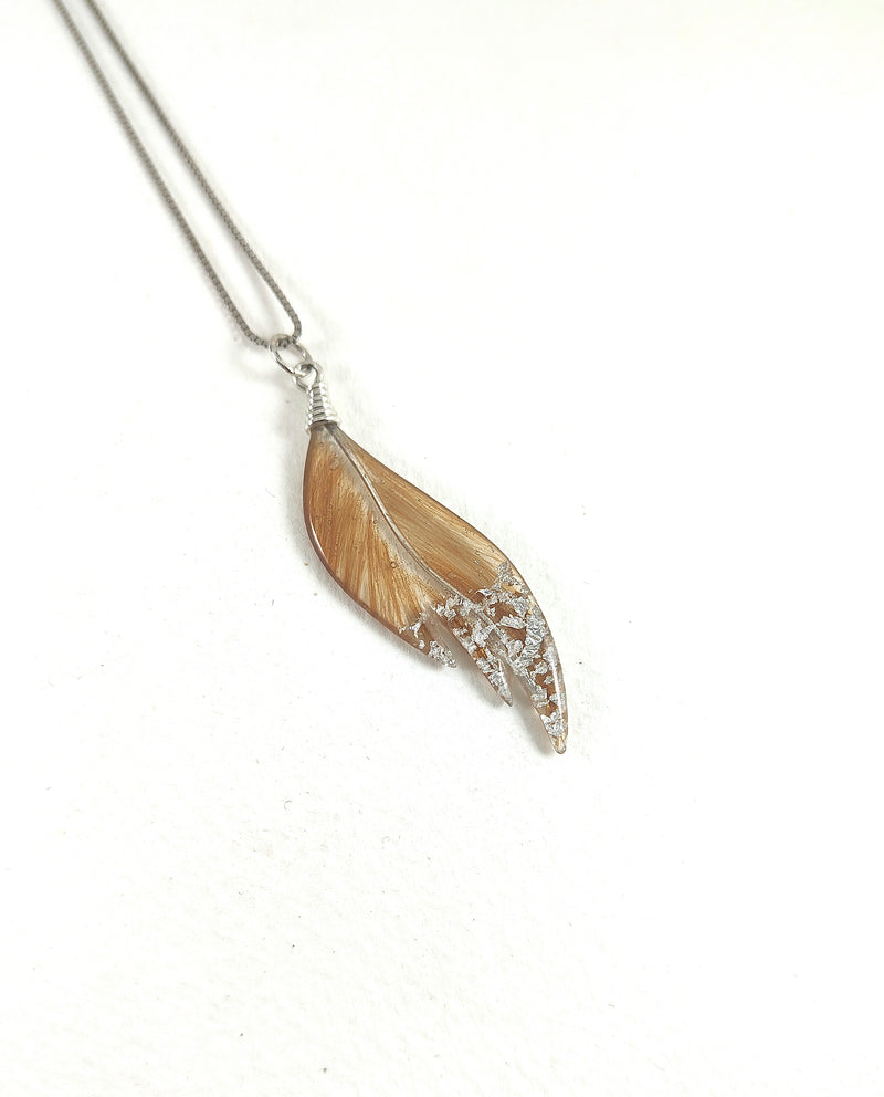 Horse hair feather necklace