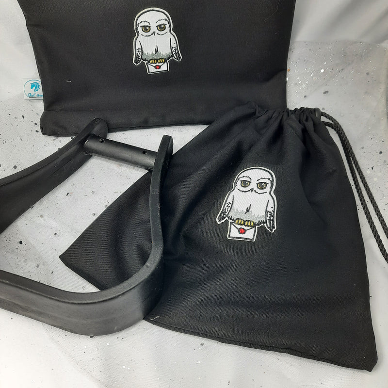 Black Hedwig stirrup bags/covers