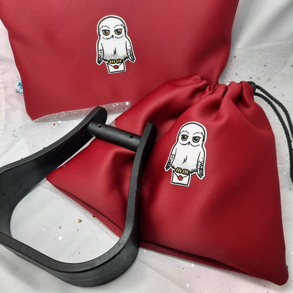 Red Hedwig stirrup bags/covers