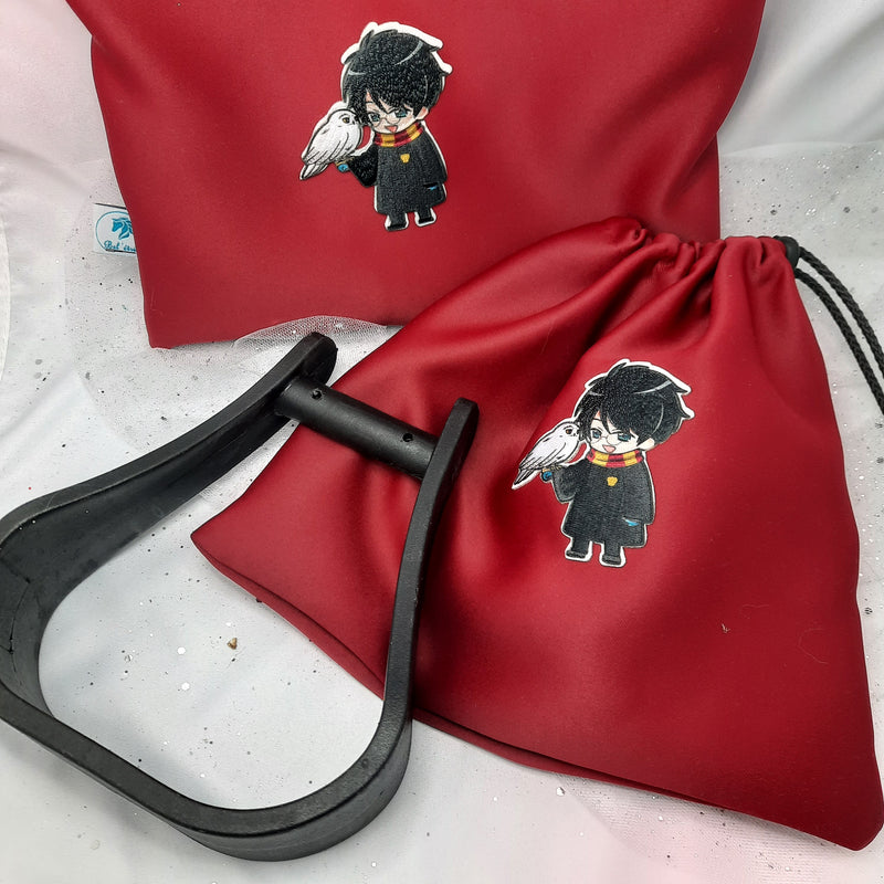 Red Harry Potter owl stirrup bags/covers