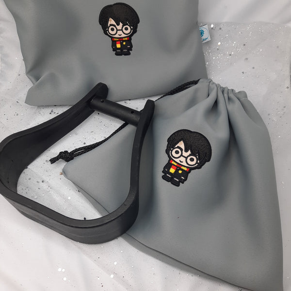 Grey Harry Potter stirrup bags/covers
