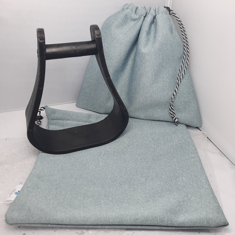 Waterproof grey stirrup bags/covers