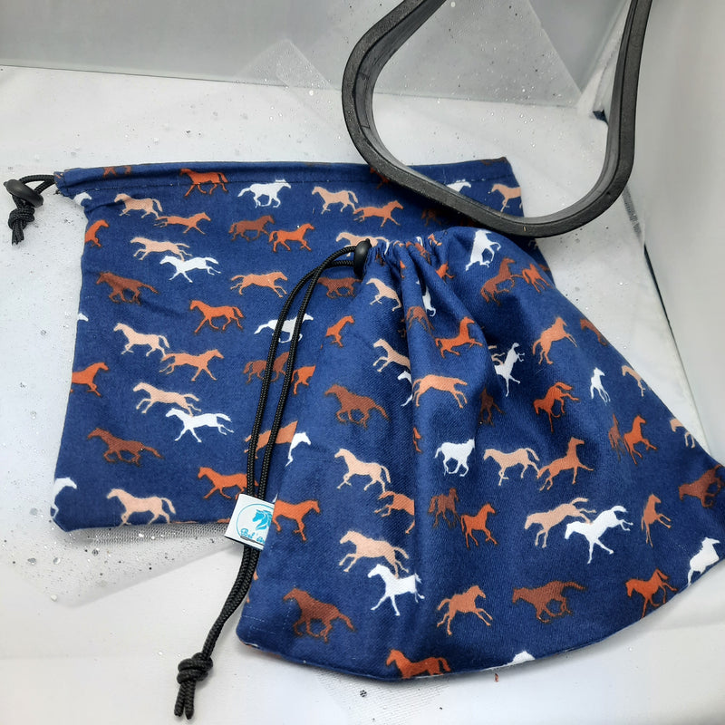 Navy blue horses stirrup bags/covers