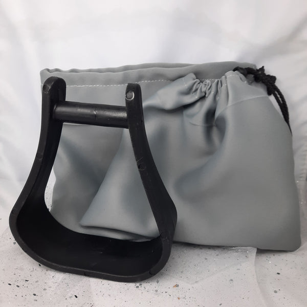 Plain grey stirrup bags/covers