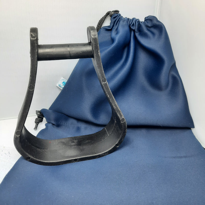 Plain navy blue stirrup bags/covers