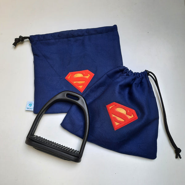 Superman stirrup bags/covers