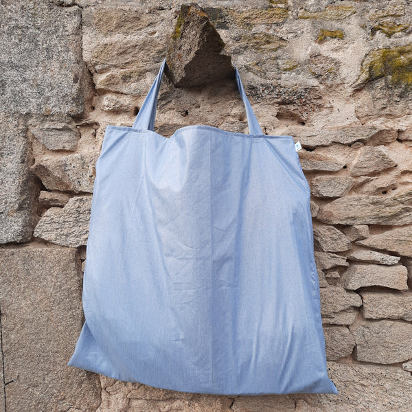 Blue and silver saddle pad bag