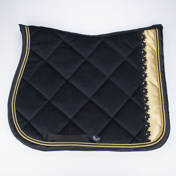 Aballo black/gold saddle pad