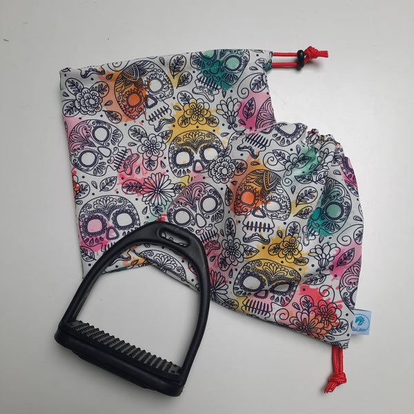 Waterproof Mexican skull stirrup bags/covers